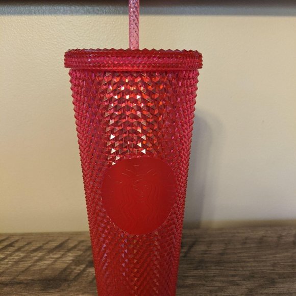 Starbucks Other - Starbucks Neon Pink Studded Cold Cup Tumbler